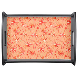 Mid Century Sputnik pattern, Shades of Coral Serving Tray