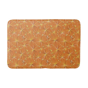 Mid Century Sputnik pattern, Terracotta Bath Mat