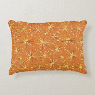 Mid Century Sputnik pattern, Terracotta Decorative Pillow