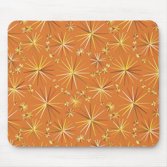 Mid Century Sputnik pattern, Terracotta Mouse Pad (Front)