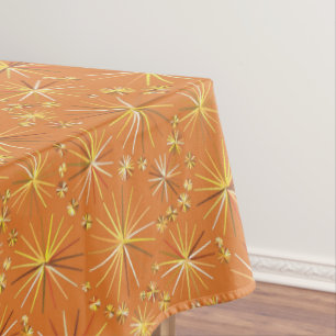 Mid Century Sputnik pattern, Terracotta Tablecloth