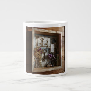 Mid-Century Starburst Clock Face Art Giant Coffee Mug