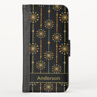 Mid Century Starburst Stripe Custom Colors SVG iPhone X Wallet Case