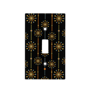 Mid Century Starburst Stripe Custom Colors SVG Light Switch Cover