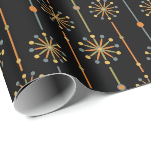 Mid Century Starburst Stripe Custom Colors SVG Wrapping Paper