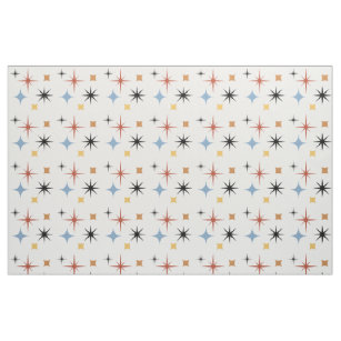 mid century starbust stars abstract geometric art fabric