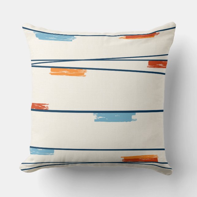 Mid-Century Stripe Throw Pillow (Front)