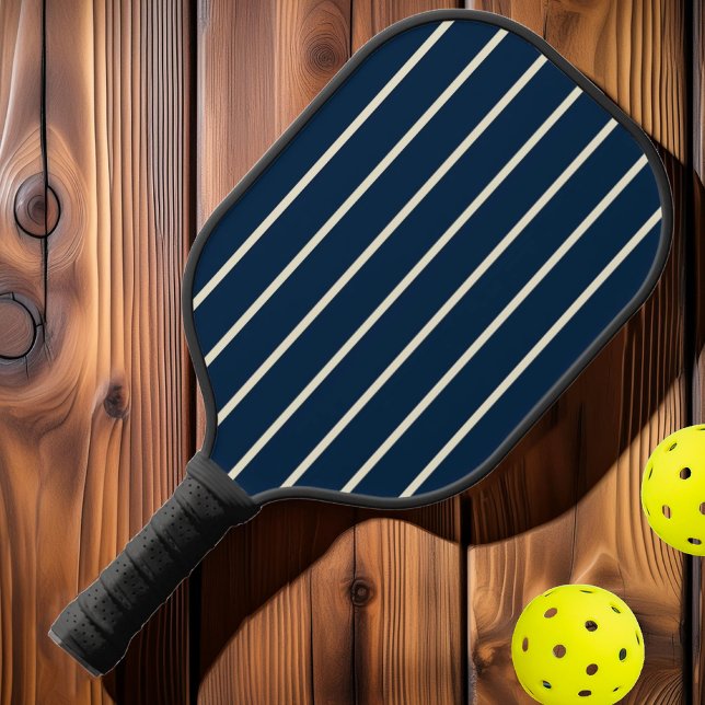Mid-Century Striping Deep Sea Blue Color Pickleball Paddle (Creator Uploaded)