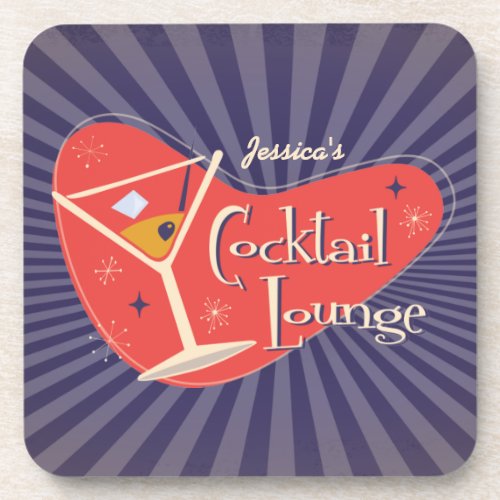 Mid Century Style Cocktail Lounge Beverage Coaster