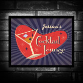Mid Century Style Cocktail Lounge LED Sign