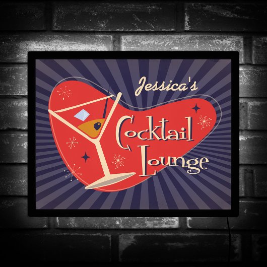 Mid Century Style Cocktail Lounge LED Sign