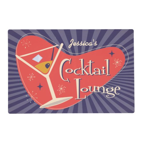 Mid Century Style Cocktail Lounge  Placemat