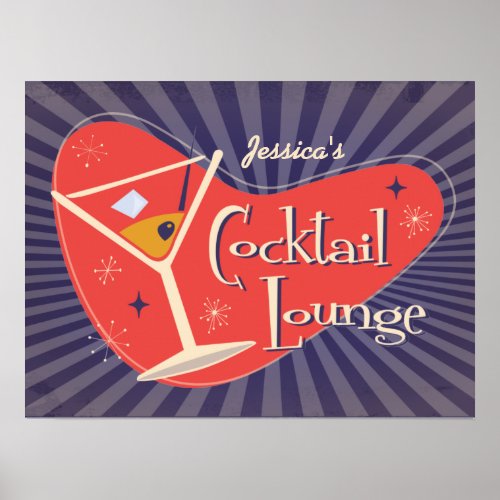Mid Century Style Cocktail Lounge Poster