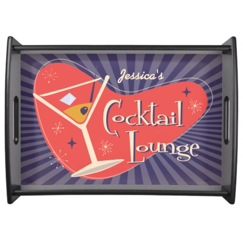 Mid Century Style Cocktail Lounge Serving Tray