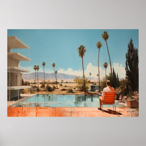 Mid century style Palm Springs Poster