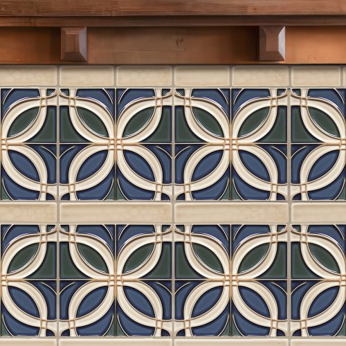 Mid_Century Symmetry Organic Art Deco Belle Epoque Ceramic Tile