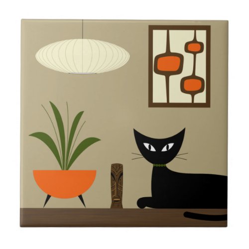 Mid Century Tabletop Cat with Mod Pods Tile