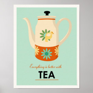 Mid-Century Tea Pot Poster