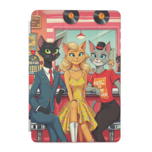 Mid Century Teenage Cats in a Diner iPad Mini Cover