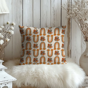 Mid-Century Throw Pillow Copper & Pink Vibes