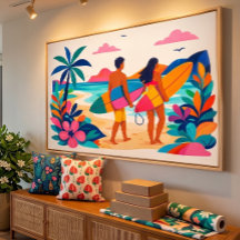 Mid century tropical beachy art