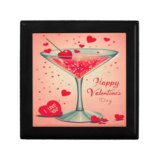 Mid Century Valentine Martini cocktail Gift Box (Front)