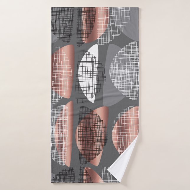 Mid century vibes modern style seamless pattern. L Bath Towel (Bath Towel)