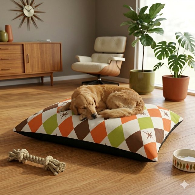 Mid-Century Vibes – Retro Geometric Dog Bed (Creator Uploaded)