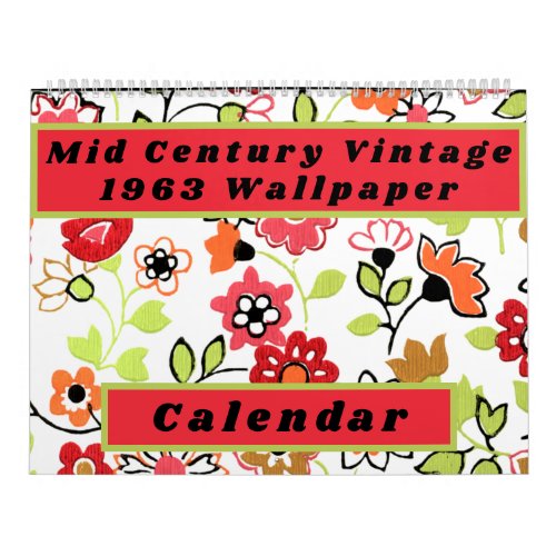 Mid Century Vintage 1963 Wallpaper Retro 60s Calendar