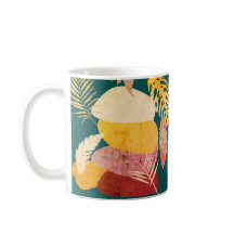 Mid Century Vintage Autumn Leaves Modern Abstract