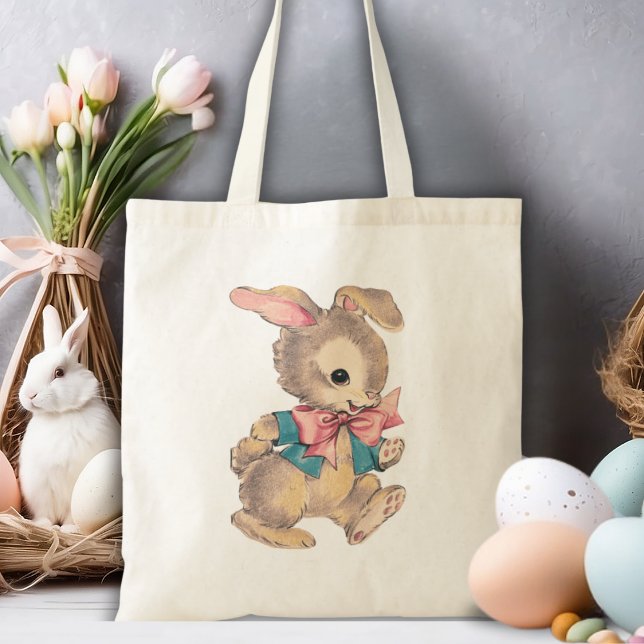Mid Century Vintage Dapper Bunny Rabbit Tote Bag (Mid Century Vintage Dapper Bunny Rabbit Tote Bag)
