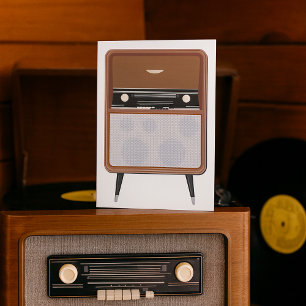 Mid Century Vintage Radio Retro Music Lover Card