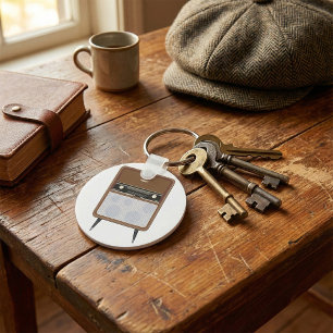 Mid Century Vintage Radio Retro Music Lover Keychain