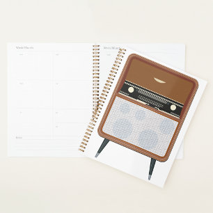 Mid Century Vintage Radio Retro Music Lover Planner