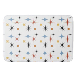 Mid Century Vintage Retro Stars Abstract   Bath Mat