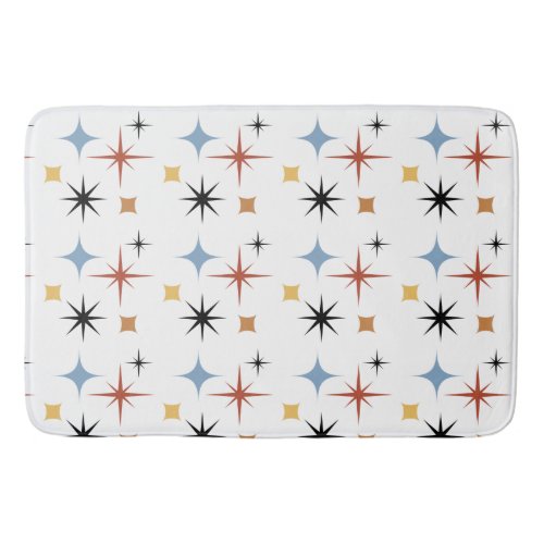 Mid Century Vintage Retro Stars Abstract   Bath Mat