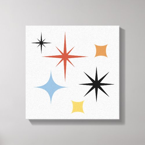 Mid Century Vintage Retro Stars Abstract   Canvas Print