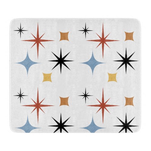 Mid Century Vintage Retro Stars Abstract   Cutting Board