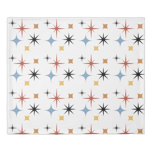 Mid Century Vintage Retro Stars Abstract     Duvet Cover