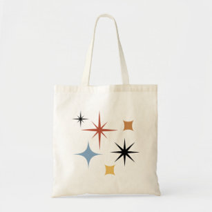 Mid Century Vintage Retro Stars Abstract     Tote Bag