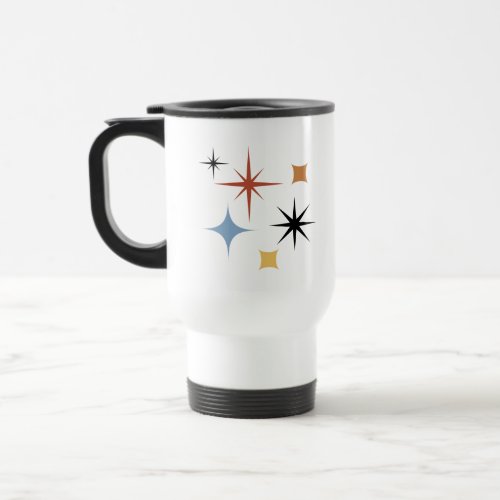 Mid Century Vintage Retro Stars Abstract      Travel Mug