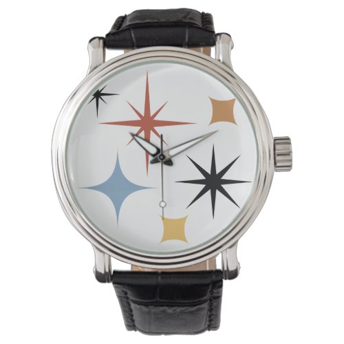 Mid Century Vintage Retro Stars Abstract     Watch