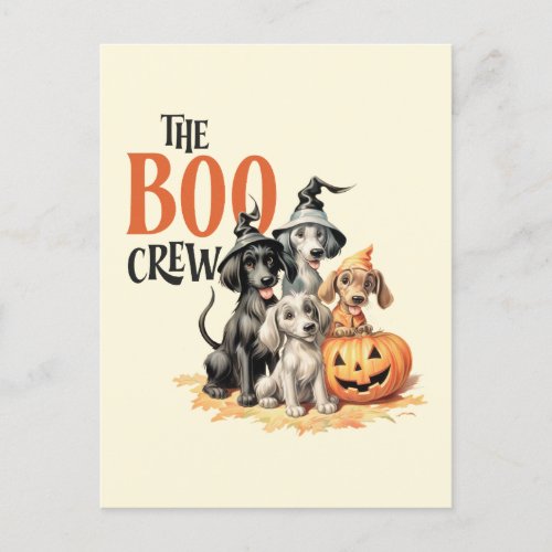 Mid_Century Vintage Style The Boo Crew  Postcard