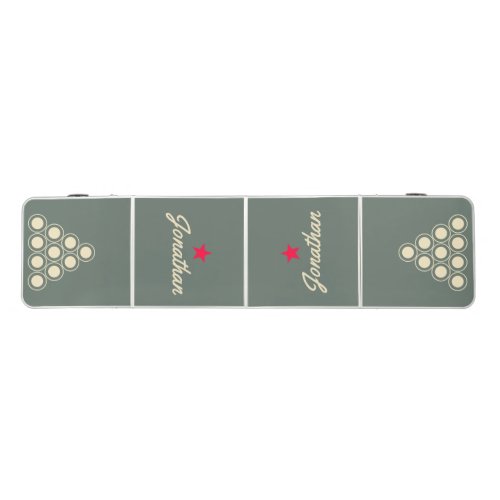 Mid-Century Warm Gray Vintage Star Signature Beer Pong Table
