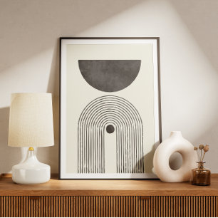 Mid century watercolor arch balance II Poster