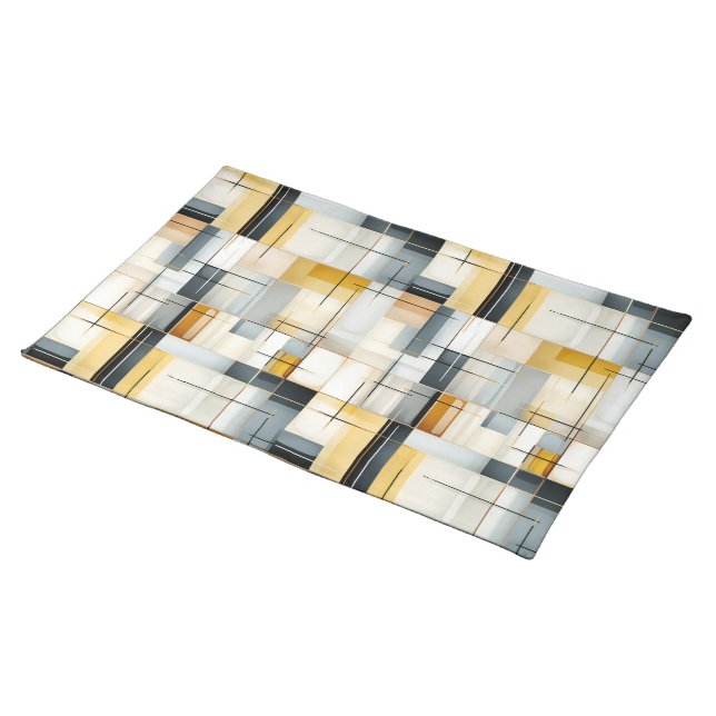 Mid Century Watercolor Cloth Placemat (On Table)