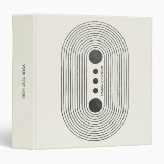 Mid century watercolor line art 3 ring binder