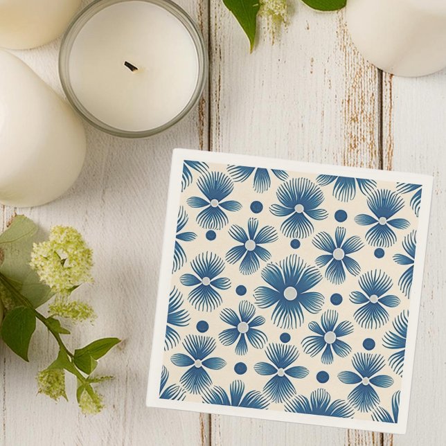 Mid-Century Wedding Flowers | Full Print  Napkins (Creator Uploaded)