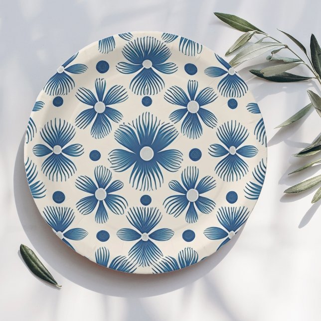 Mid-Century Wedding Flowers | Full Print  Paper Plates (Creator Uploaded)