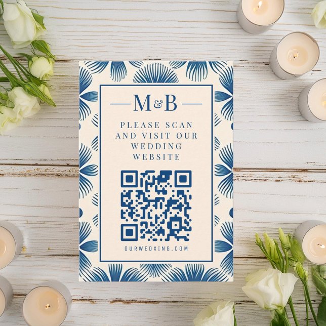 Mid-Century Wedding Flowers | Full Print QR Scan Enclosure Card (Creator Uploaded)